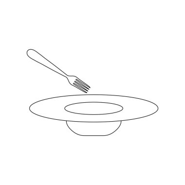 Makarna plaka resimde beyaz arka plan üzerinde. Vektör çizim