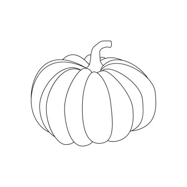 Beyaz arka plan üzerinde kabak sonbahar illüstrasyon. Vektör çizim