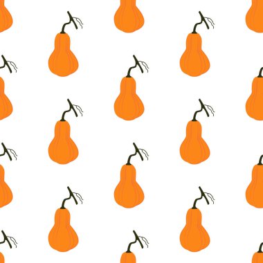 Beyaz arka plan üzerinde kabak seamless modeli. Vektör çizim