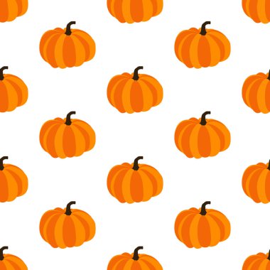 Beyaz arka plan üzerinde kabak seamless modeli. Vektör çizim