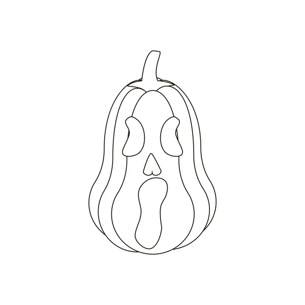 Illustrazione Zucca Halloween Sullo Sfondo Bianco Illustrazione Vettoriale — Vettoriale Stock