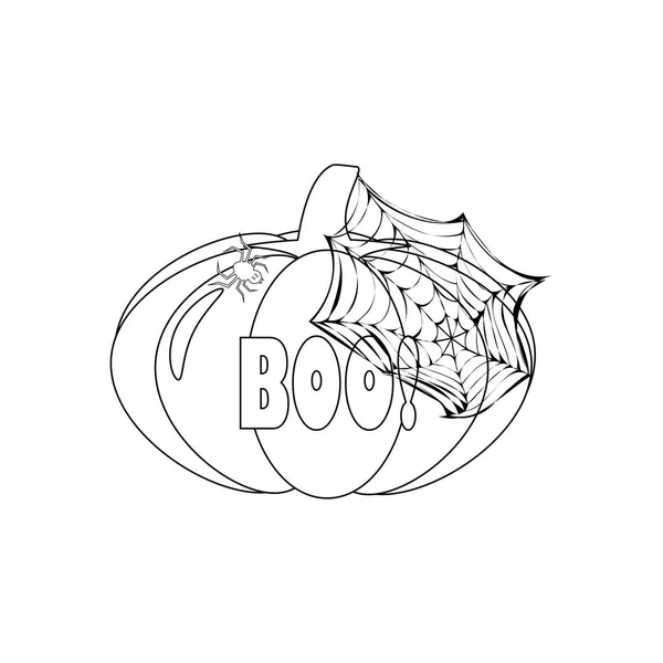 Halloween Kürbis Illustration Auf Dem Weißen Hintergrund Vektorillustration — Stockvektor