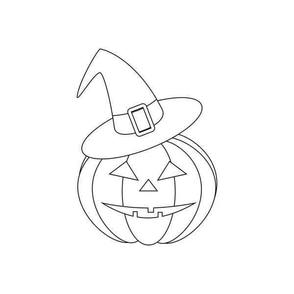 Jack Lantern Pumpa Halloween Vit Bakgrund Vektorillustration — Stock vektor