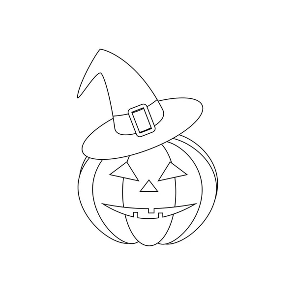 Jack Linterna Calabaza Halloween Sobre Fondo Blanco Ilustración Vectorial — Vector de stock