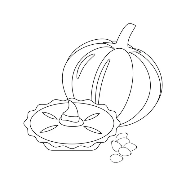 Pumpa Paj Illustration Vit Bakgrund Vektorillustration — Stock vektor