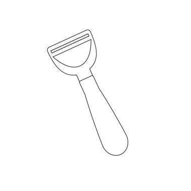 Beyaz arka plan üzerinde sebze meyve soyma. Vektör çizim