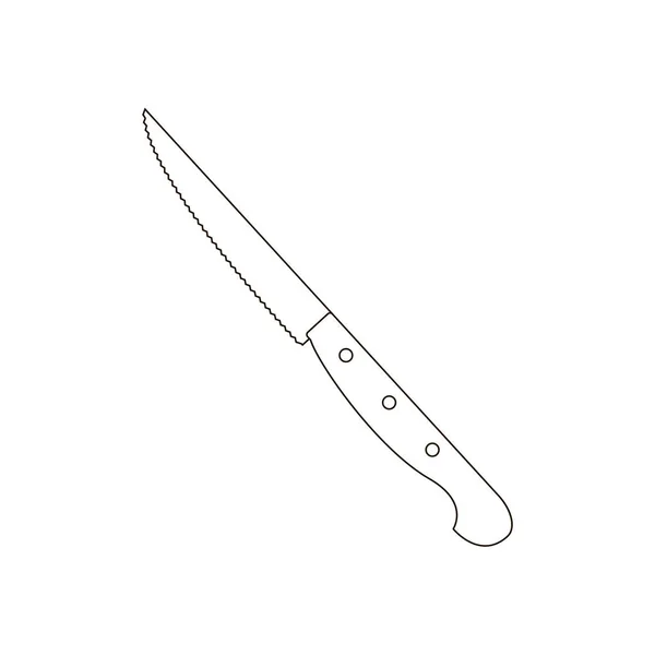 Steak Knife Illustration Den Vita Bakgrunden Vektorillustration — Stock vektor