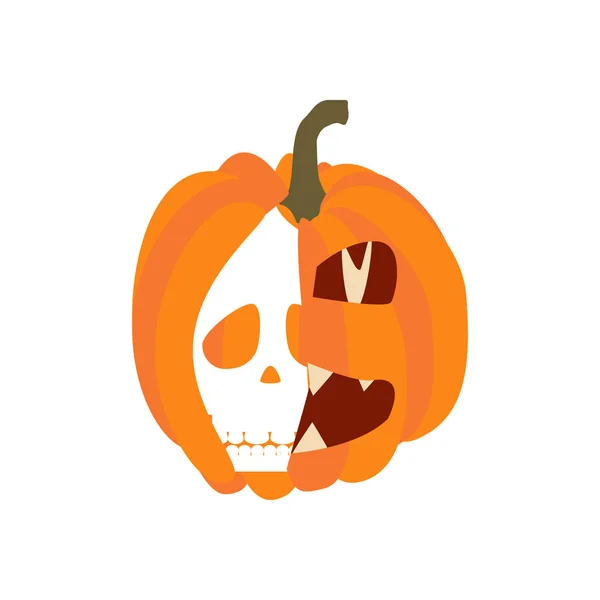 Illustration Citrouille Halloween Sur Fond Blanc Illustration Vectorielle — Image vectorielle