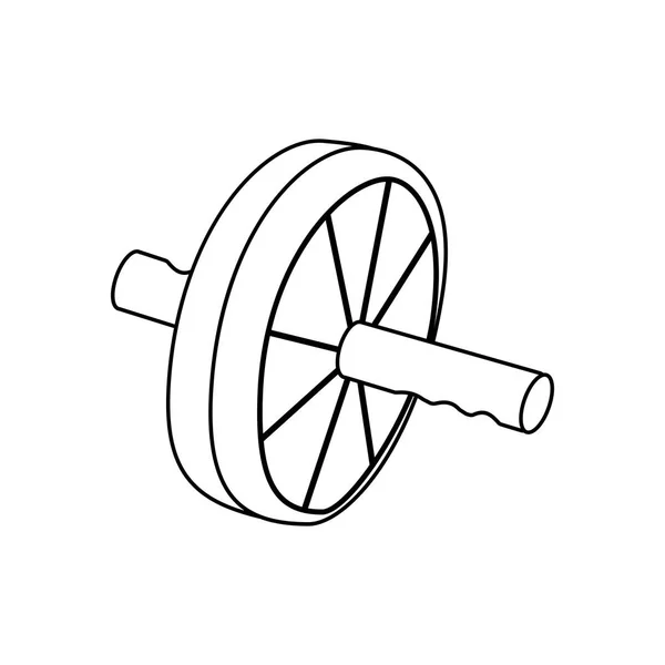 Wheel Overzicht Witte Achtergrond Vectorillustratie — Stockvector