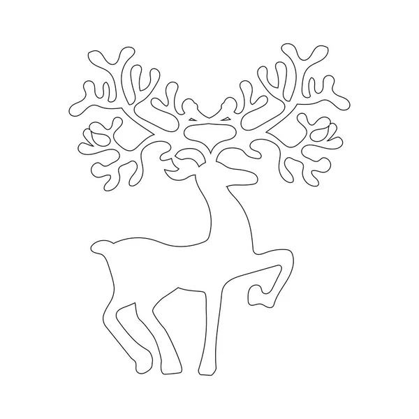 Hirsch Silhouette Illustration Auf Dem Weißen Hintergrund Vektorillustration — Stockvektor