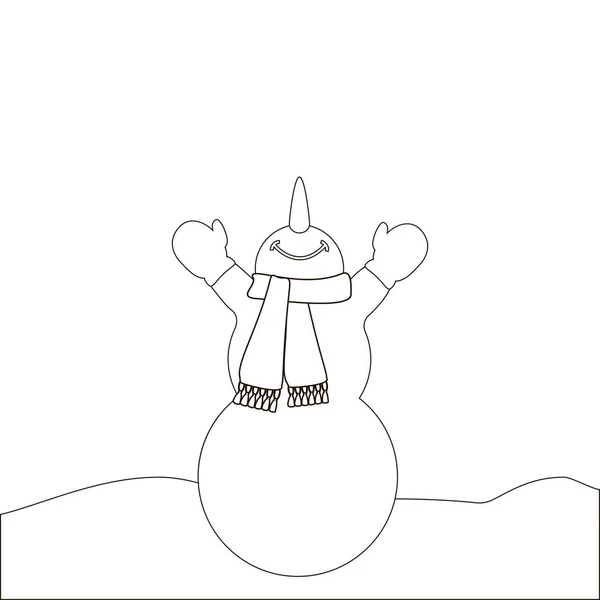 Glücklicher Schneemann Illustration Auf Dem Weißen Hintergrund Vektorillustration — Stockvektor