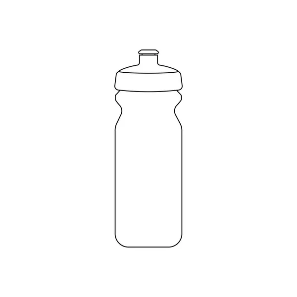 Esquema Botella Deportiva Fondo Blanco Ilustración Vectorial — Vector de stock
