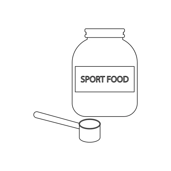 Contour Des Aliments Sport Sur Fond Blanc Illustration Vectorielle — Image vectorielle