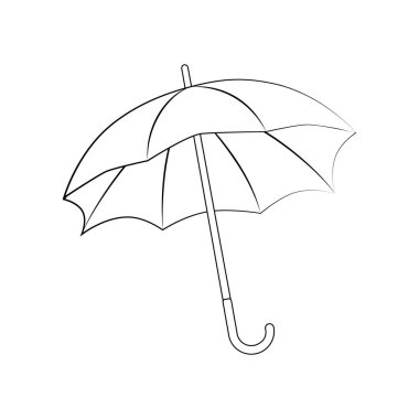 Beyaz bir arka plan üzerinde şemsiye illüstrasyon. Vektör çizim