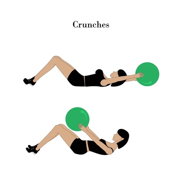 Crunches motion träning — Stock vektor