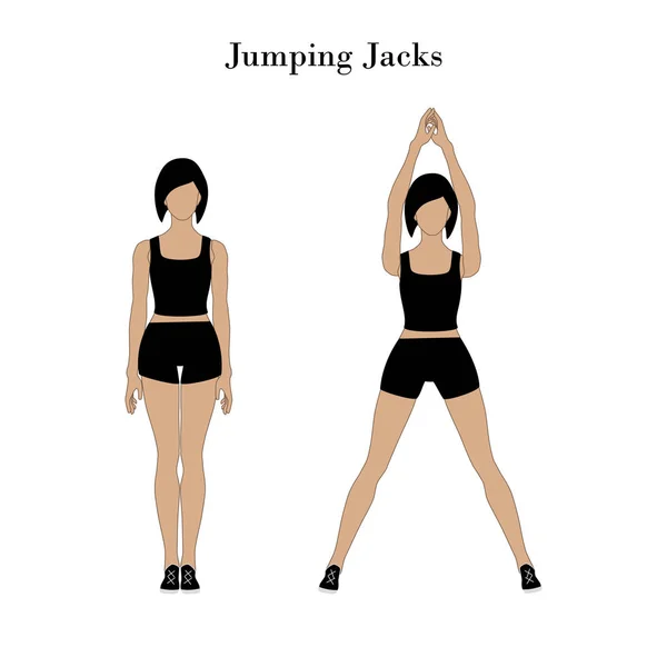 Jumping jacks exercise workout — Stock Vector