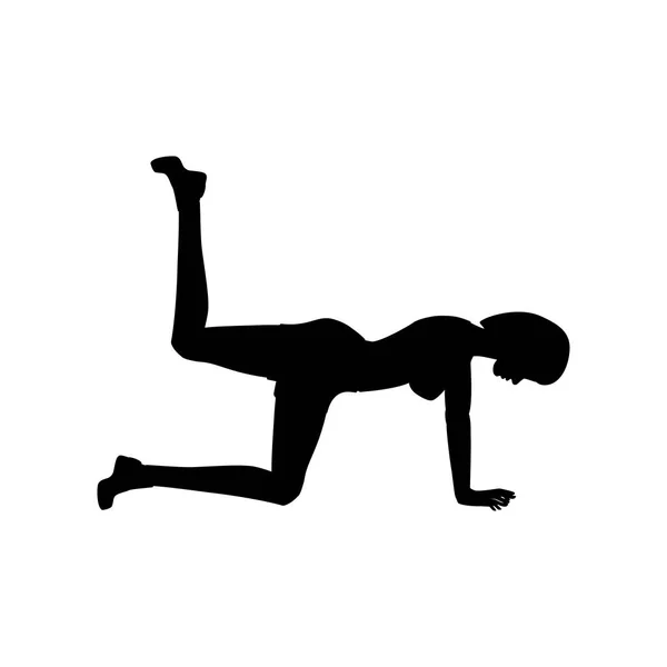 Kickback esercizio silhouette allenamento — Vettoriale Stock