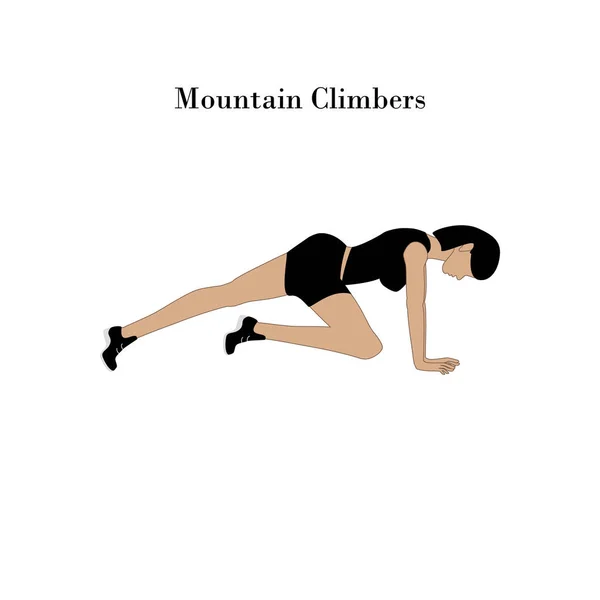 Mountain Climbers exercise workout — Stock Vector