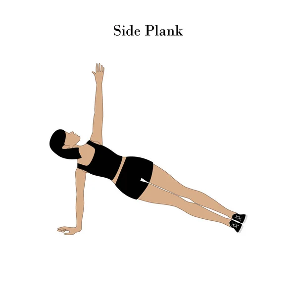 Side plank exercise workout — Stock Vector