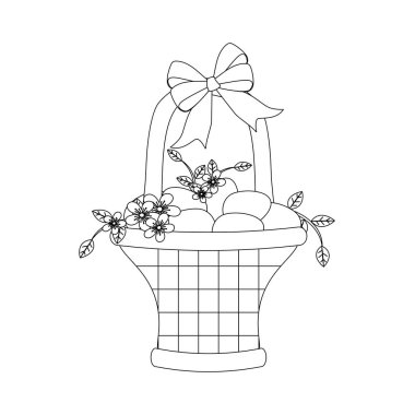 Yumurta anahat Ile Paskalya sepeti