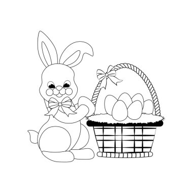 Sepet anahat ile Paskalya tavşan