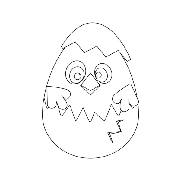 Paskalya tavuk yumurta anahat — Stok Vektör