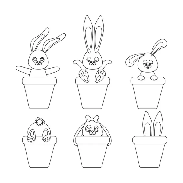 Conejo de Pascua esquema — Archivo Imágenes Vectoriales