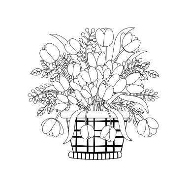 Sepeti anahat çiçekler