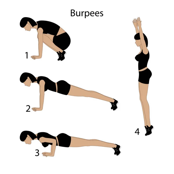Burpees exercice illustration — Image vectorielle