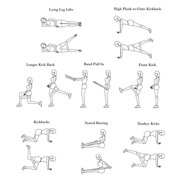 Exercices de bande plan d'entraînement — Image vectorielle