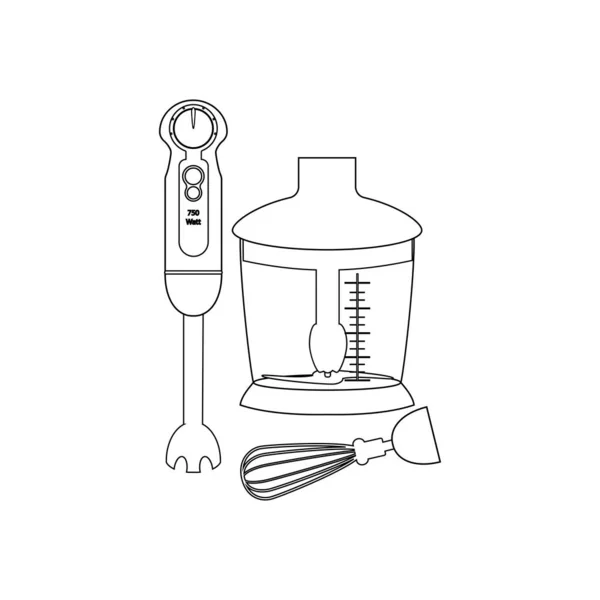 Umrisse eines Tauchmixer — Stockvektor