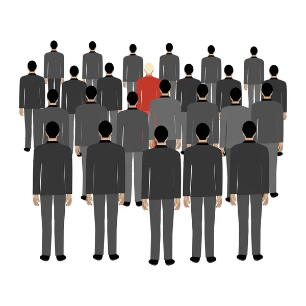 Crowd against personality — Stock Vector