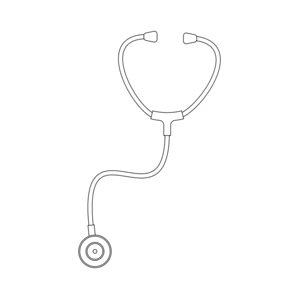 Illustration des contours du stéthoscope — Image vectorielle