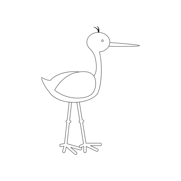 Stork illustration outline — 스톡 벡터