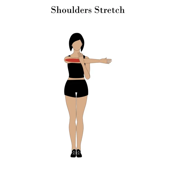 Spalle esercizio di stretching — Vettoriale Stock