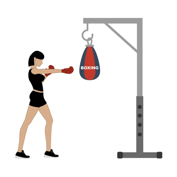 Ilustrace cvičení v boxu — Stockový vektor