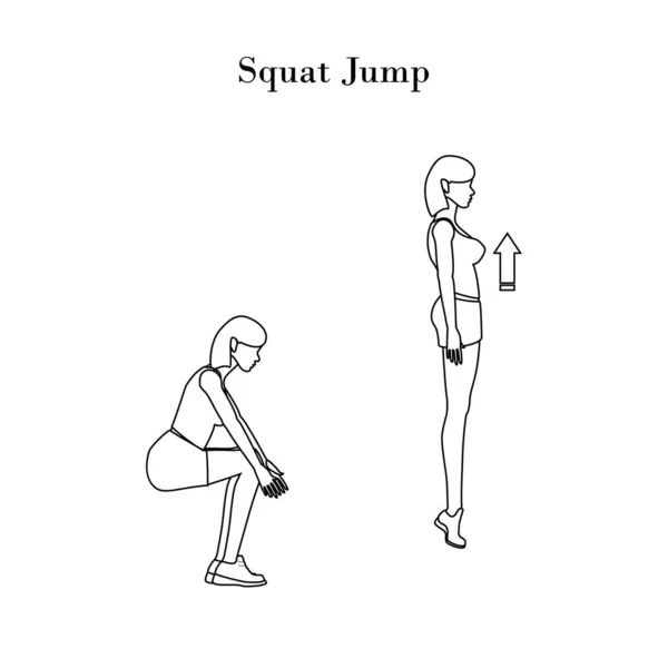 Squat Jump overzicht — Stockvector