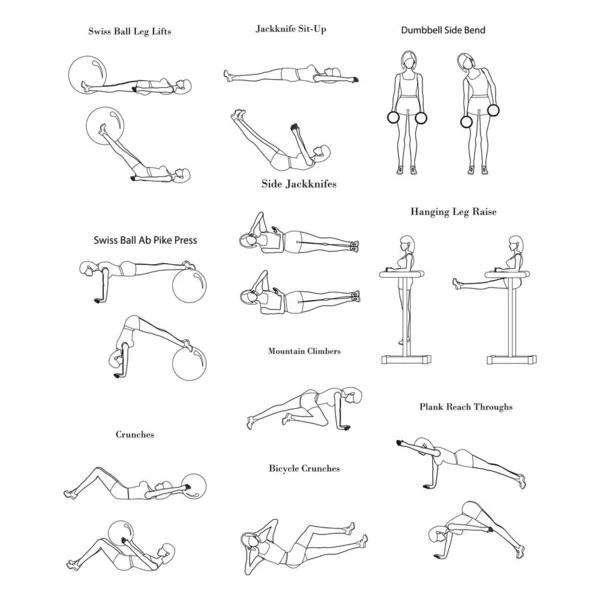 Exercício de treino ilustração esboço —  Vetores de Stock