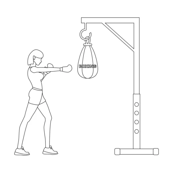 Esquema ilustrativo de entrenamiento de boxeo — Vector de stock
