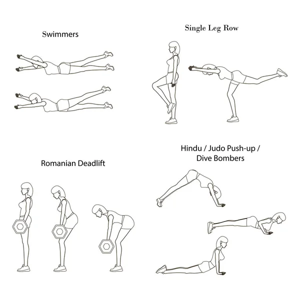 Illustration der Trainingsübungen — Stockvektor