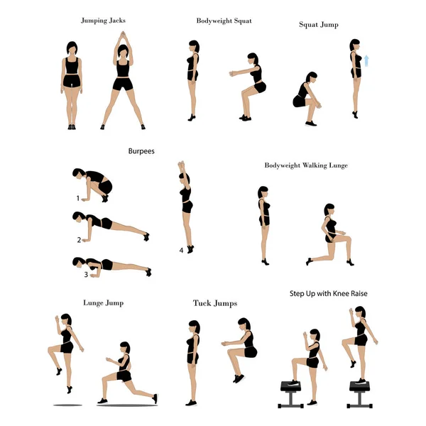 Latihan membakar lemak - Stok Vektor