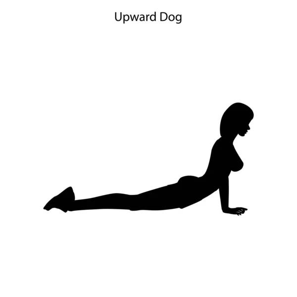 Yoga upwadr pose de cão —  Vetores de Stock