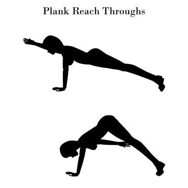 Plank ulaşmak egzersiz silueti ile