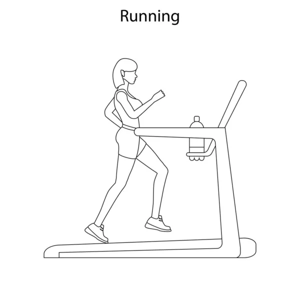 운동 일러스트 개요 실행 — 스톡 벡터