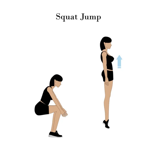 Exercice de squat jump — Image vectorielle