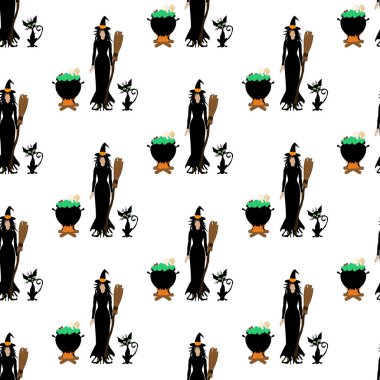 Cadılar Bayramı cadı sorunsuz desen