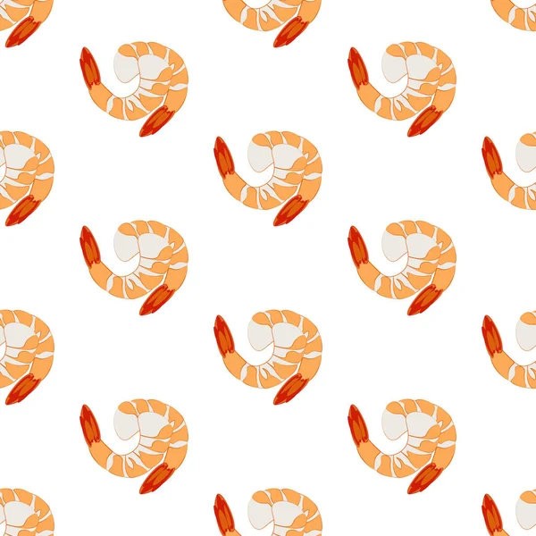 Shrimp seamless pattern — Stock Vector