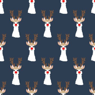 Noel şapkalı Lama kusursuz desen