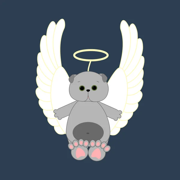 Cat in angel costume illustration — Stock Vector