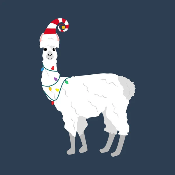Noel kostüm illüstrasyonunda lama
